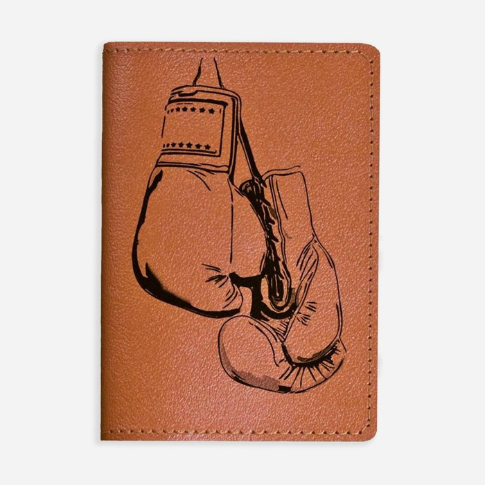Обложка на паспорт "Боксерские перчатки", рыжая - Фото 1