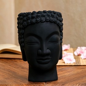 Фигурное кашпо-органайзер "Будда", чёрный