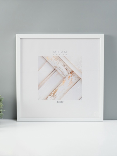 Фоторамка для фото 40×40 см «МИРАМ», пластик, белый, (пластиковый экран)