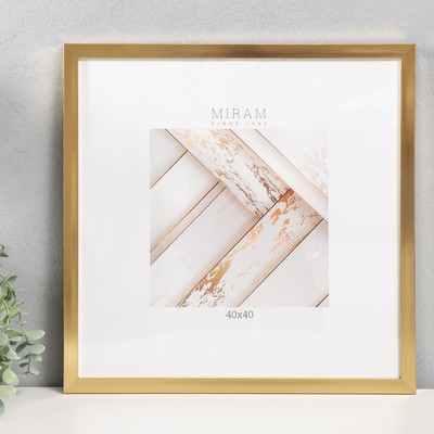 Фоторамка для фото 40×40 см «МИРАМ», пластик, золото, (пластиковый экран)