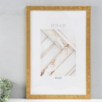 Фоторамка для фото 40×60 см «МИРАМ», пластик, под золото, (пластиковый экран)