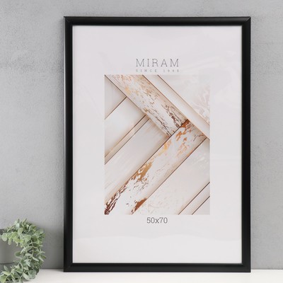 Фоторамка для фото 50×70 см «МИРАМ», пластик, чёрный, (пластиковый экран)