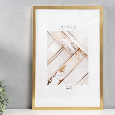 Фоторамка для фото 40×60 см «МИРАМ», пластик, золото, (пластиковый экран)