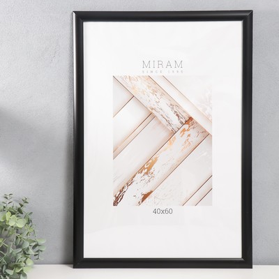 Фоторамка для фото 40×60 см «МИРАМ», пластик, чёрный, (пластиковый экран)