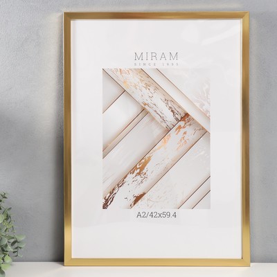 Фоторамка пластик "МИРАМ" 42х59,4 см, 641811 золото (пластиковый экран)