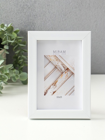 Фоторамка для фото 10×15 см «МИРАМ», пластик, белый