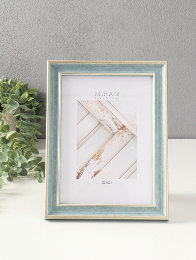 Фоторамка для фото 15×21 см «МИРАМ», пластик, морской, (пластиковый экран)