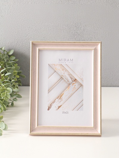 Фоторамка для фото 15×21 см Gallery, пластик, розовый, (пластиковый экран)