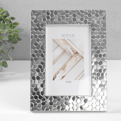 Фоторамка для фото 10×15 см «МИРАМ», пластик, металлик, (пластиковый экран)
