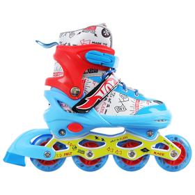 Роликовые коньки раздвижные Hot Wheels, колёса световые, р. M (34-37) 6891393