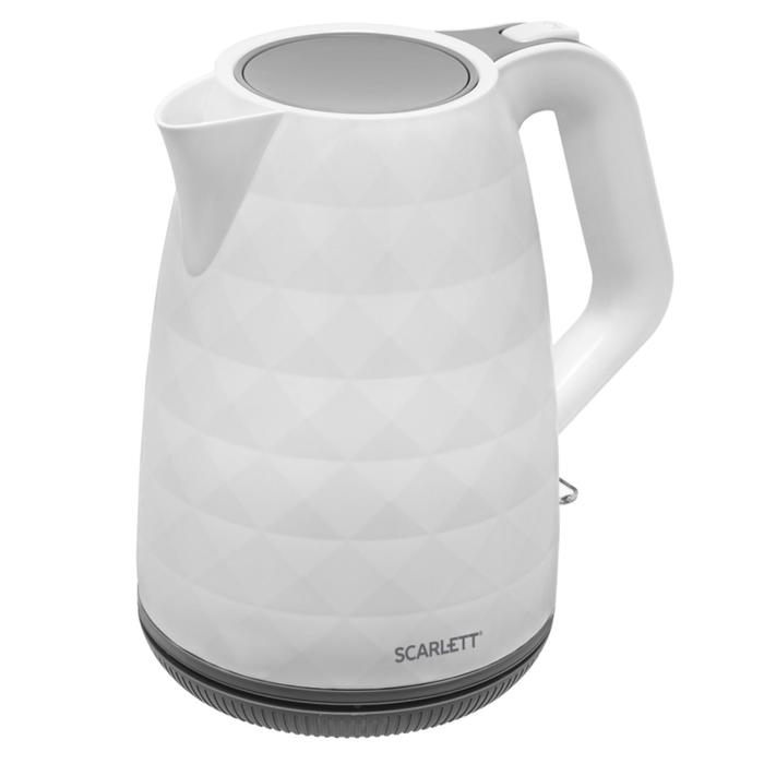 Чайник электрический Scarlett SC-EK18P49, пластик, 1.7 л, 2200 Вт, белый - Фото 1