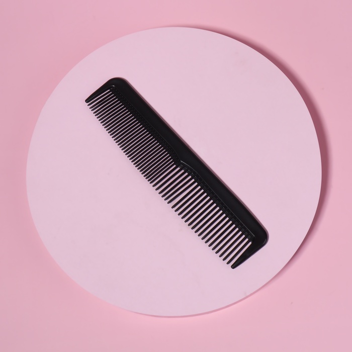 Расчёска комбинированная, 12,5 × 2,5 см, цвет чёрный - Фото 1