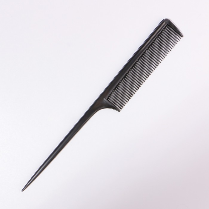 Расчёска с хвостиком, 21 × 2,5 см, фасовка 20 шт, цвет чёрный - Фото 1