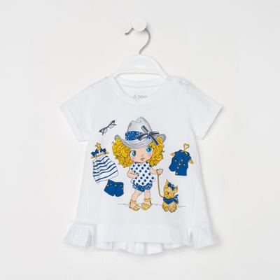 Футболка для девочки, цвет белый, рост 68 см