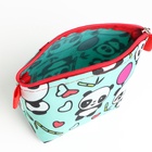 Косметичка на молнии, цвет бирюзовый - Фото 4