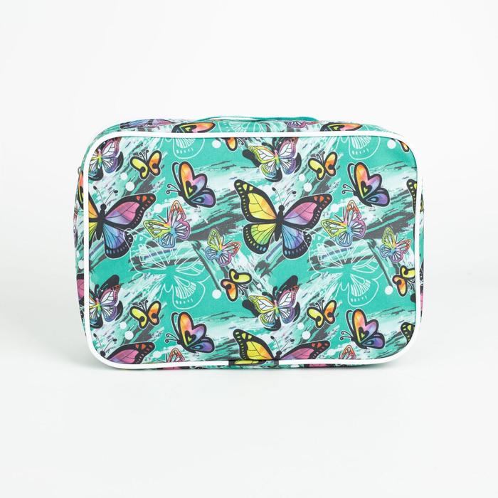Косметичка на молнии, цвет бирюзовый 22316