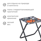 Стул складной Nika, 35 х 30 х 37 см, принт с камнями и кленовыми листьями - Фото 2