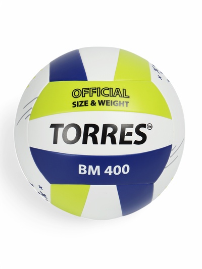 Мяч волейбольный TORRES BM400, V42315, р. 5 (ТПУ, бутиловая камера, клееный)