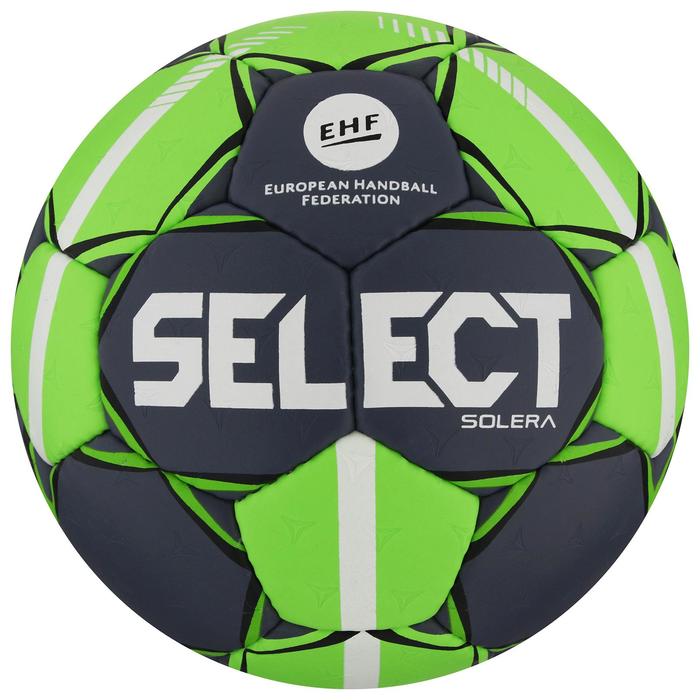 Мяч гандбольный SELECT Solera, Senior, размер 3, EHF Appr, ПУ, ручная сшивка, цвет серый/лайм - Фото 1