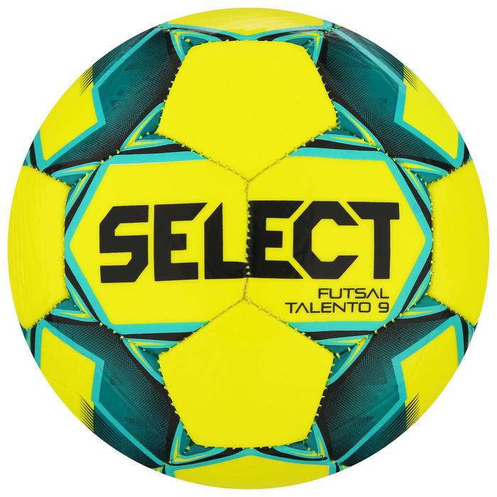 Мяч футзальный SELECT Futsal Talento 9, размер 2, 32 панели, ТПУ, машинная сшивка, цвет жёлтый/зелёный - Фото 1