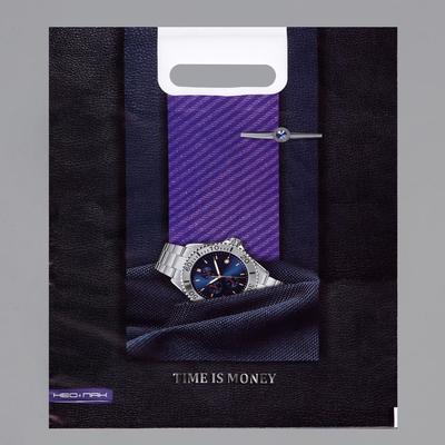 Пакет «Время», полиэтиленовый, с вырубной ручкой, 30×40 см, 60 мкм