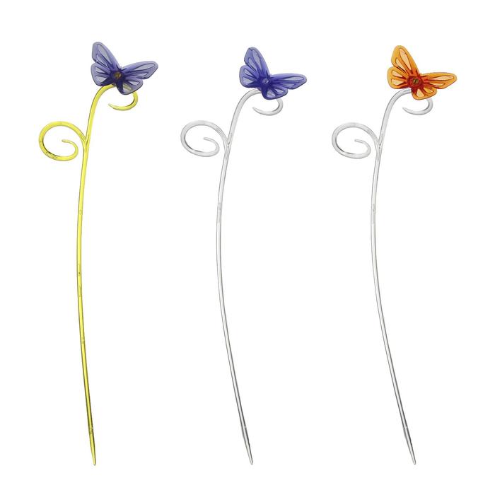 Поддержка для орхидей, h = 39 см, пластик, цвет МИКС, «Бабочка» - фото 1905776133