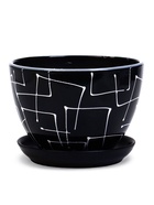 Горшок цветочный «Иллюзия» 1.65 л, чёрный - фото 60791689