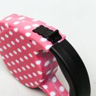 Рулетка с поводком-лентой, резиновая ручка, 5 м, вес животного до 15 кг, розовая в горошек - Фото 3