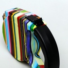 Рулетка с поводком-лентой, резиновая ручка, 5 м, вес животного до 15 кг, полосатая - фото 808730840