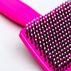 Пуходерка пластиковая мягкая с закругленными зубьями, малая, 6×13.5 см, розовая - Фото 6