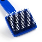 Пуходерка пластиковая мягкая с закругленными зубьями, малая, 6×13.5 см, синяя - Фото 2