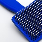 Пуходерка пластиковая мягкая с закругленными зубьями, малая, 6×13.5 см, синяя - Фото 7