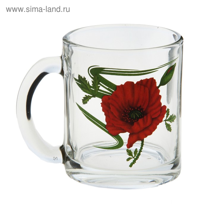 879-117. кружка 340 мл "мак кавказа". кружка стеклянная 300 мл. кружка осз cappuccino 520 мл. кружка "капучино" 300мл.