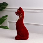 Копилка "Кошка Аннет", флок, бордовая, 24 см - Фото 3