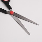 Ножницы парикмахерские с упором, лезвие — 7,5 см, цвет чёрный/красный - фото 8234326