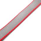 Ошейник капроновый, фастекс с замком, 50 х 2 см, ОШ до 50 см, серый с красн. полосой - фото 35634860