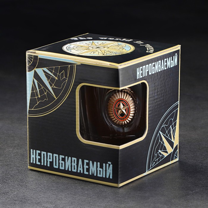 Кружка "Непробиваемая", кокарда, для пива , 500 мл - фото 1891057906