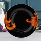 Тарелка фарфоровая десертная Magistro «Миледи», d=20,5 см, цвет чёрный - фото 9241377