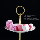 Блюдо фарфоровое 3-х ярусное Magistro «Розовый мрамор», d=15/18/23 см - Фото 2