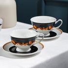 Набор фарфоровый чайный Magistro «Княгиня», 4 предмета: 2 чашки 240 мл, 2 блюдца d=14 см - Фото 1