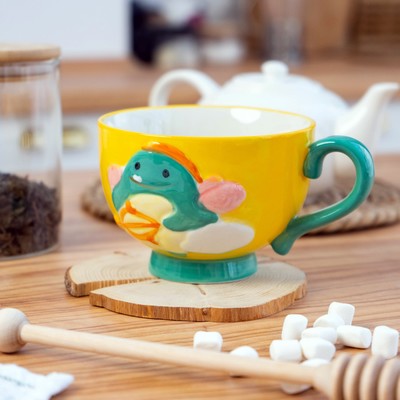 Кружка «Купидон Дино», 400 мл, керамика, цвет жёлтый