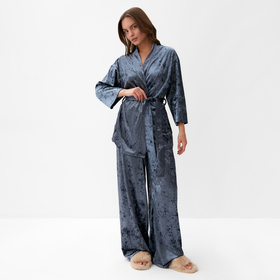 Костюм женский (жакет и брюки) KAFTAN "Бархат", 52-54, серый, 5600741