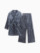 Костюм женский (жакет и брюки) KAFTAN «Бархат», размер 52-54, серый 5600741 - фото 14615369