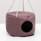 Подвесной дом для грызунов, 15×10 см, круглый, мебельная ткань, флис, цвет МИКС - Фото 1