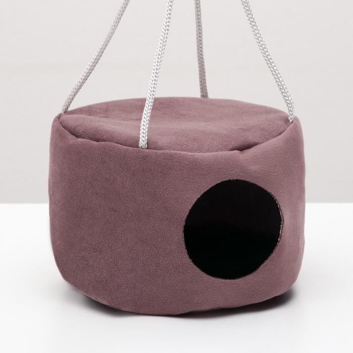 Подвесной дом для грызунов, 15×10 см, круглый, мебельная ткань, флис, цвет МИКС - Фото 1