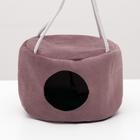 Подвесной дом для грызунов, 15×10 см, круглый, мебельная ткань, флис, цвет МИКС - Фото 4