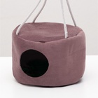 Подвесной дом для грызунов, 15×10 см, круглый, мебельная ткань, флис, цвет МИКС - Фото 4