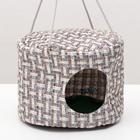 Подвесной дом для грызунов, 20×15 см, круглый, мебельная ткань, флис, цвет МИКС - Фото 1