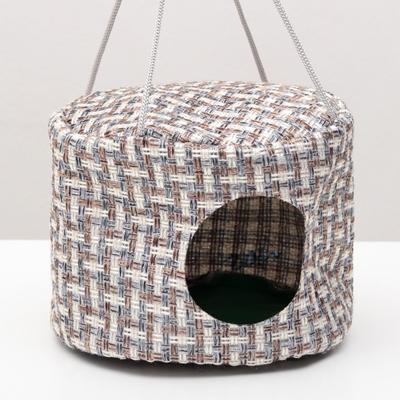 Подвесной дом для грызунов, 20×15 см, круглый, мебельная ткань, флис, цвет МИКС