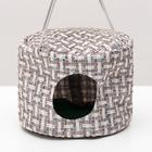 Подвесной дом для грызунов, 20×15 см, круглый, мебельная ткань, флис, цвет МИКС - Фото 4